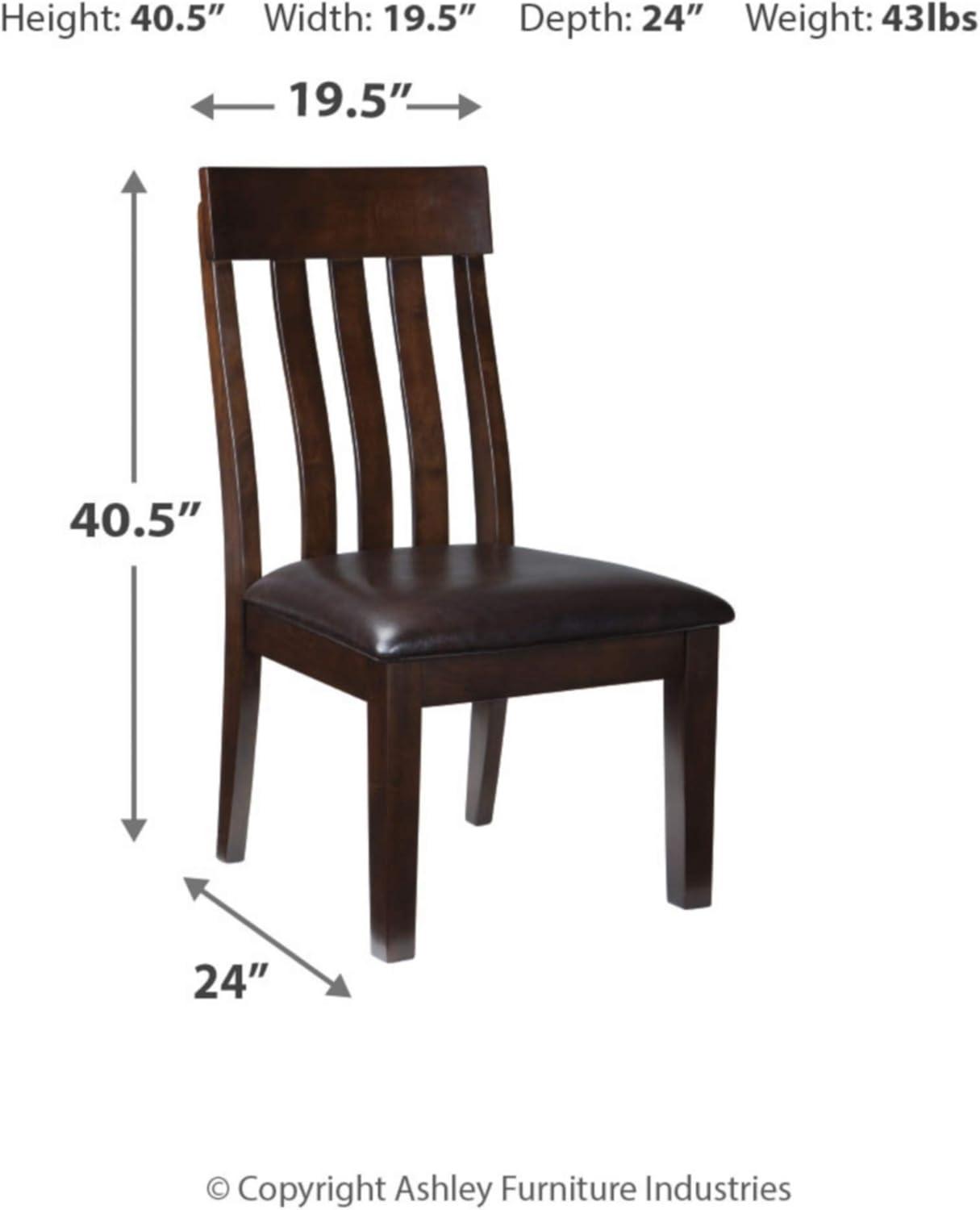 Haddigan Dark Brown Upholstered Wood Side Chair Set