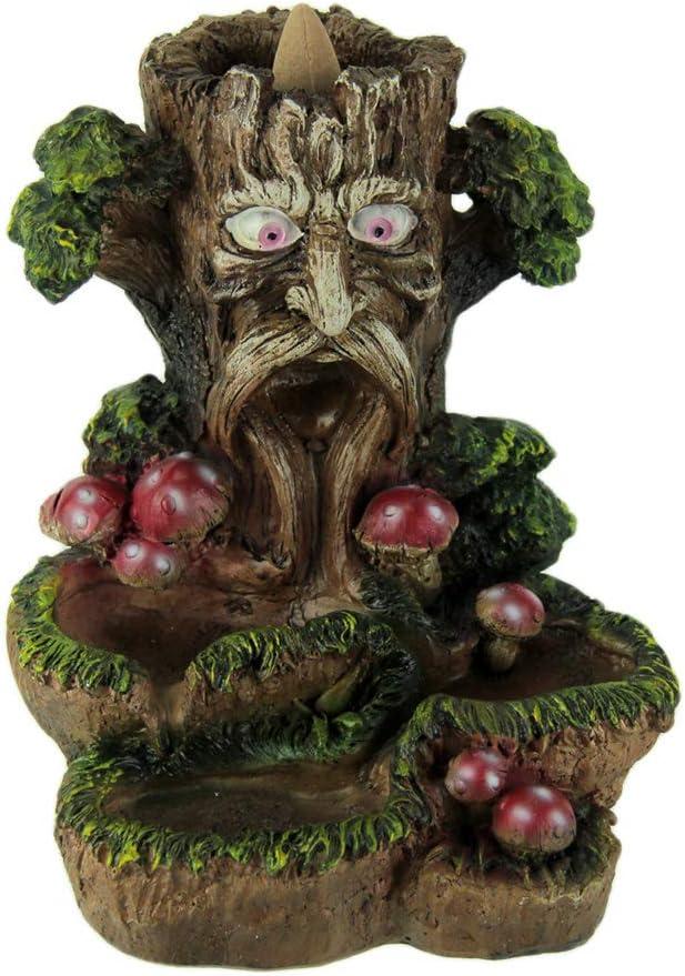 Enchanted Forest Tree Man & Toadstools Backflow Incense Burner