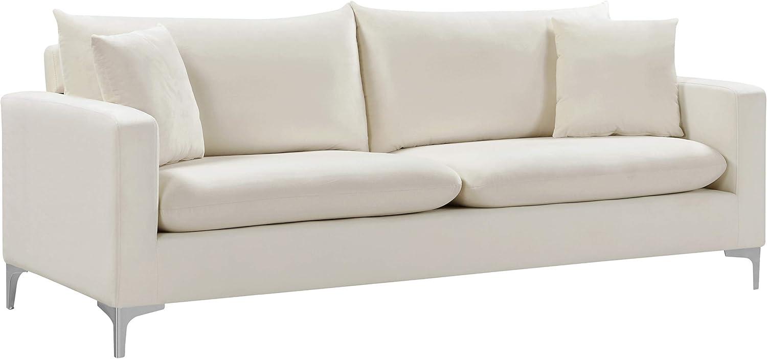 Meridian Furniture Naomi Cream Velvet Sofa