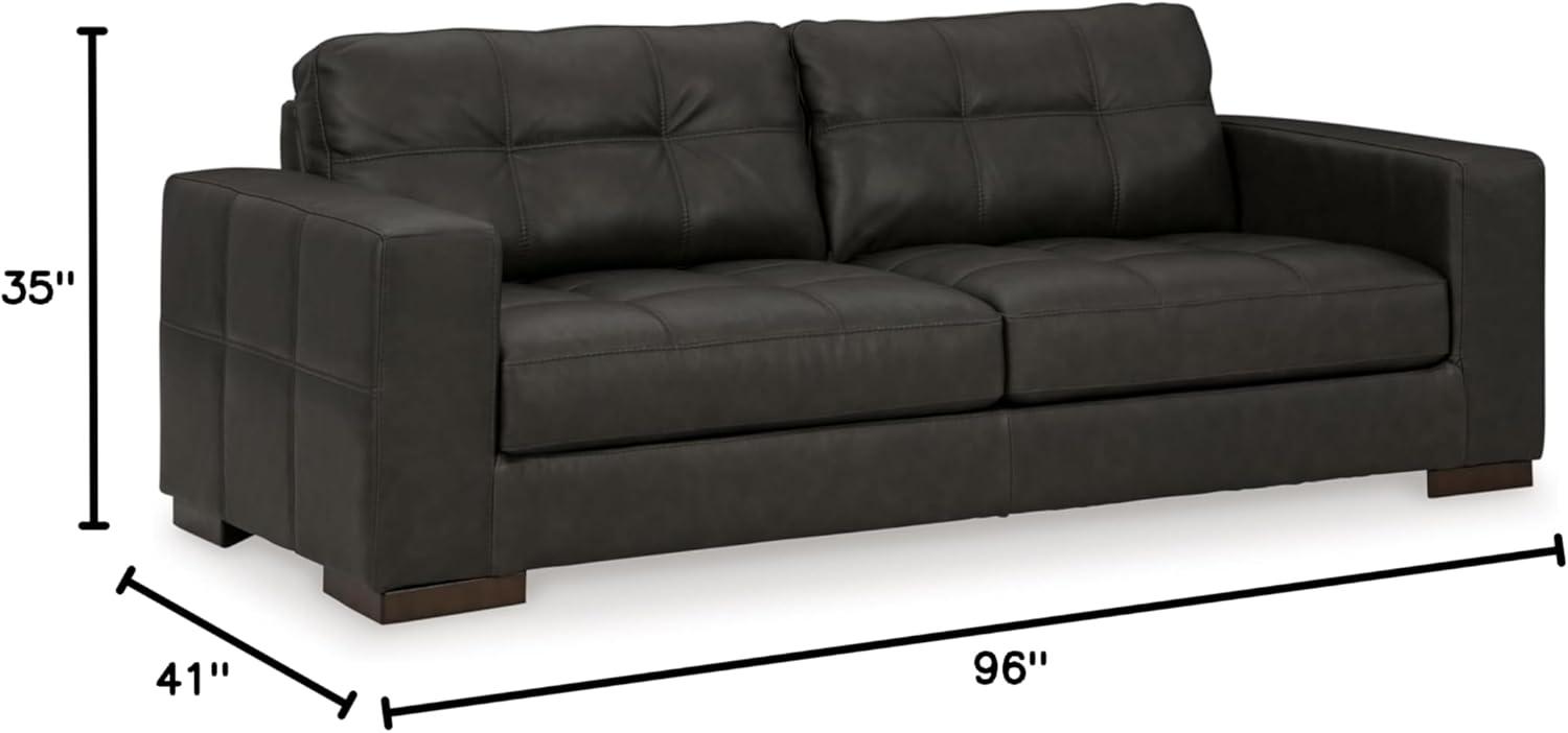 Ashley Furniture Luigi Thunder Sofa with Exposed feet and Faux Wood Finish