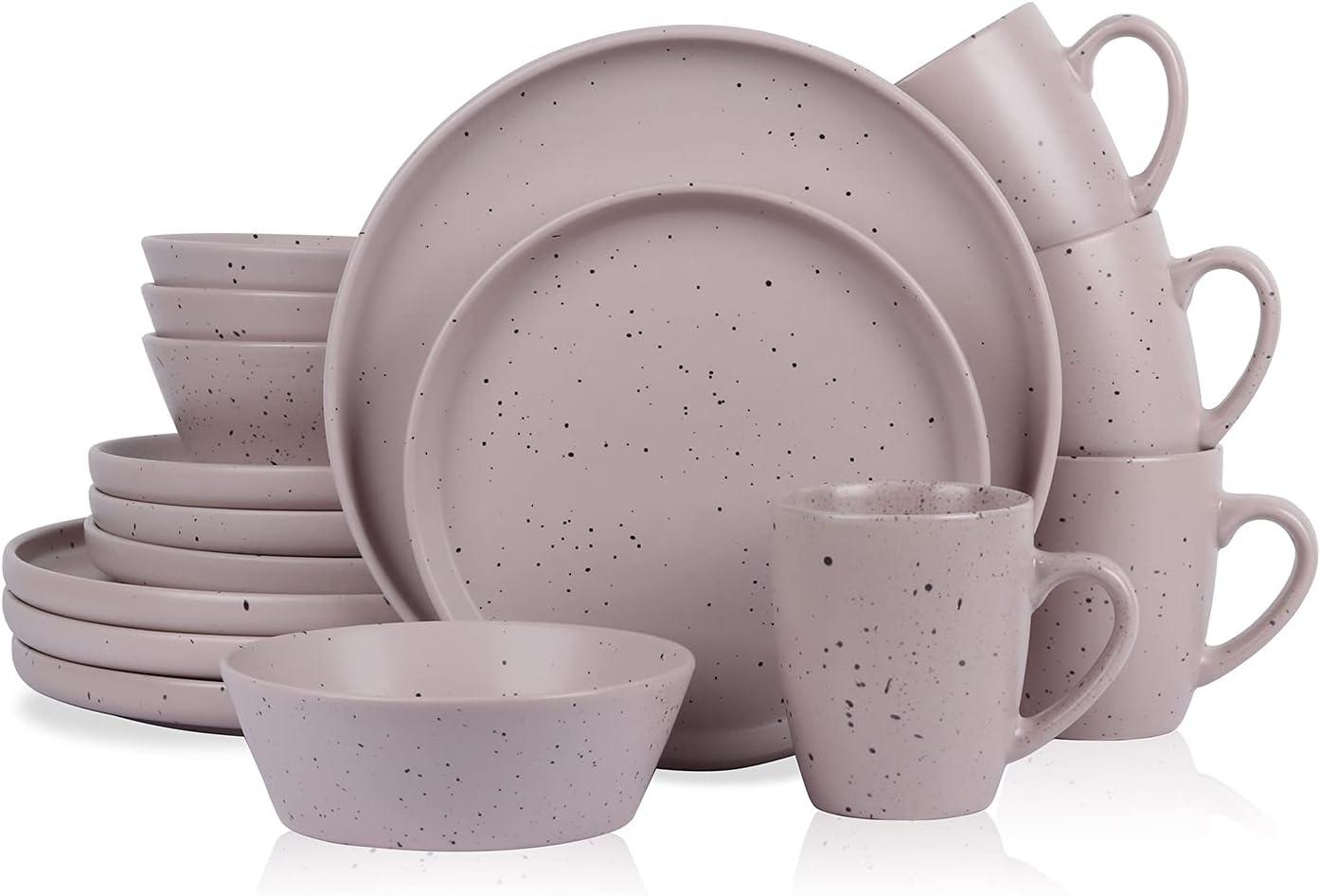 Stone Lain Jade 16-Piece Stoneware Dinnerware Set, Service for 4