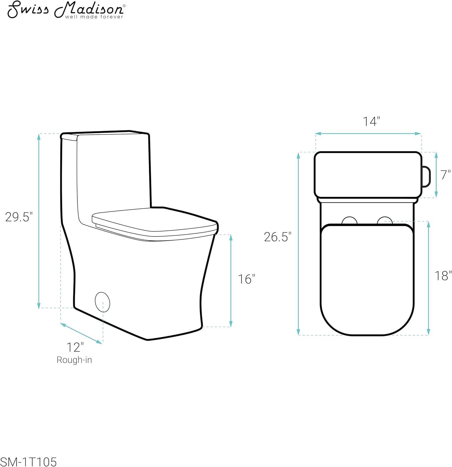 Concorde One-Piece Square Toilet Dual-Flush 1.1/1.6 gpf