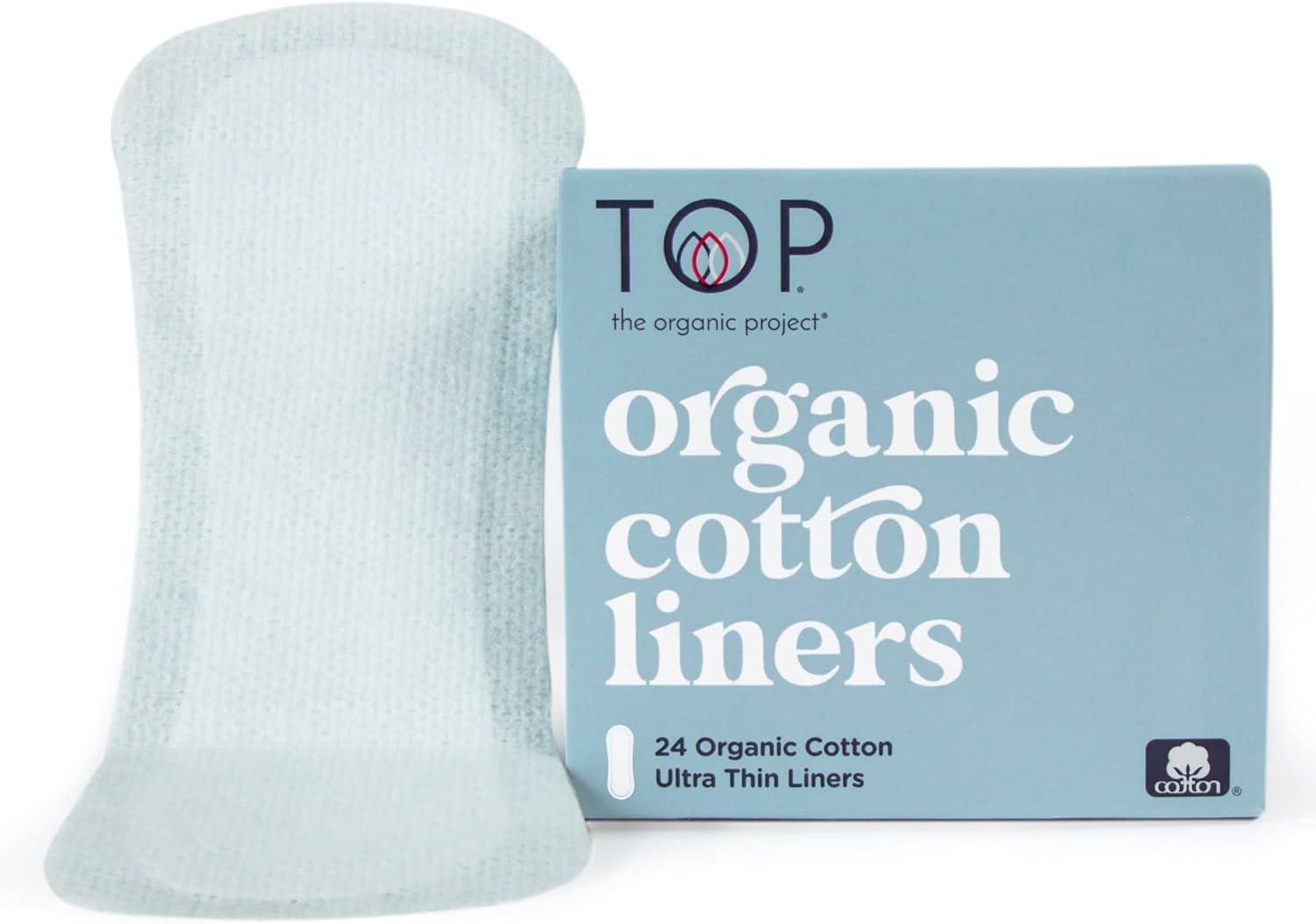 Organic Cotton Ultra Thin Panty Liners, Fragrance-Free, 24 Count