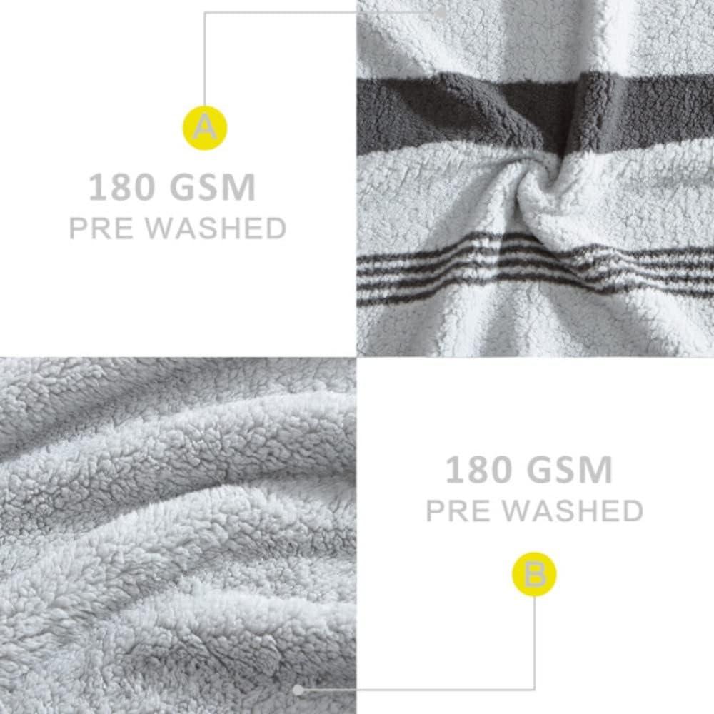 Nautica - Throw Blanket, Ultra Soft Plush Sherpa Bedding, Warm & Cozy Home Decor for Bed or Couch, Dorm Room Essentials (Saltmarsh Grey, 50" x 60")