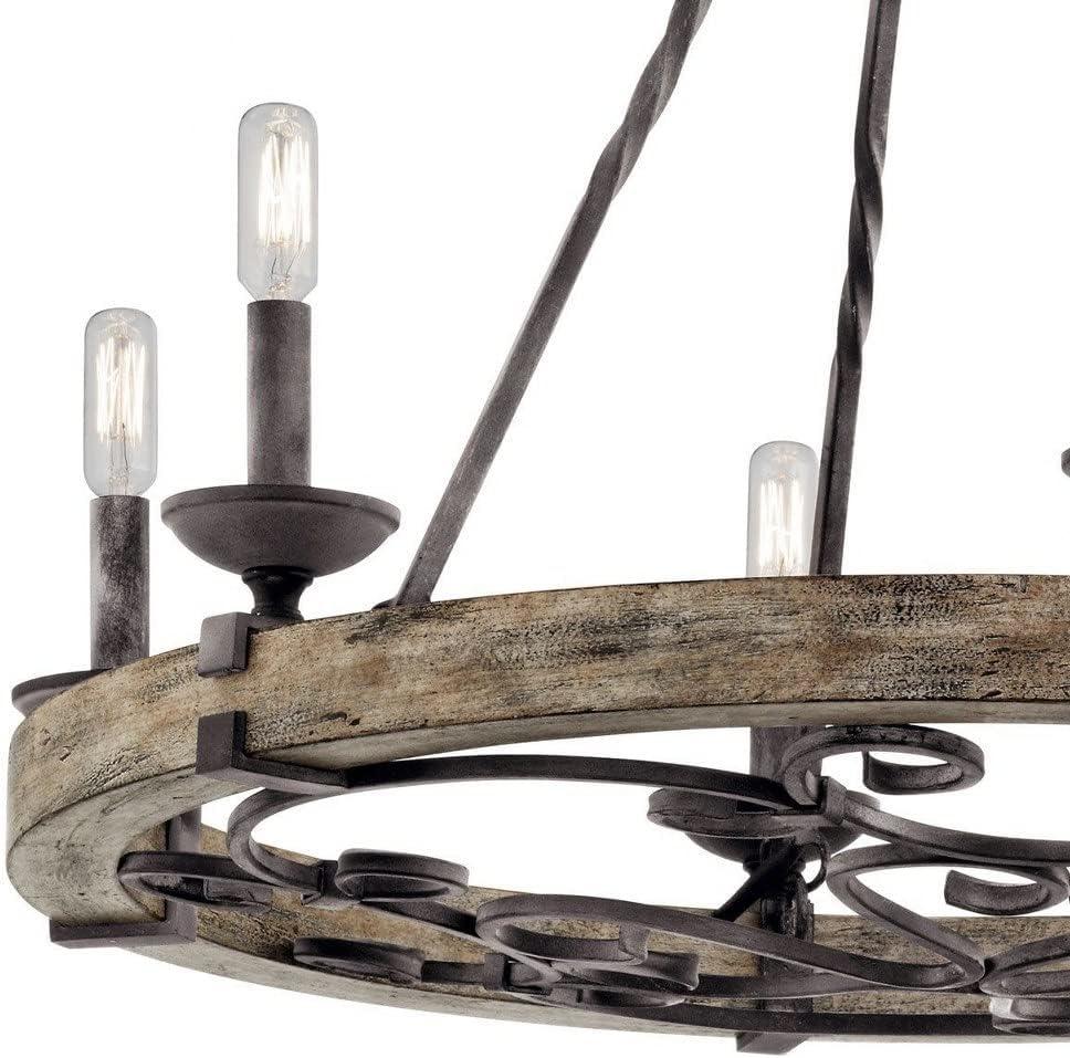 Taulbee 6 - Light Dimmable Wagon Wheel Chandelier