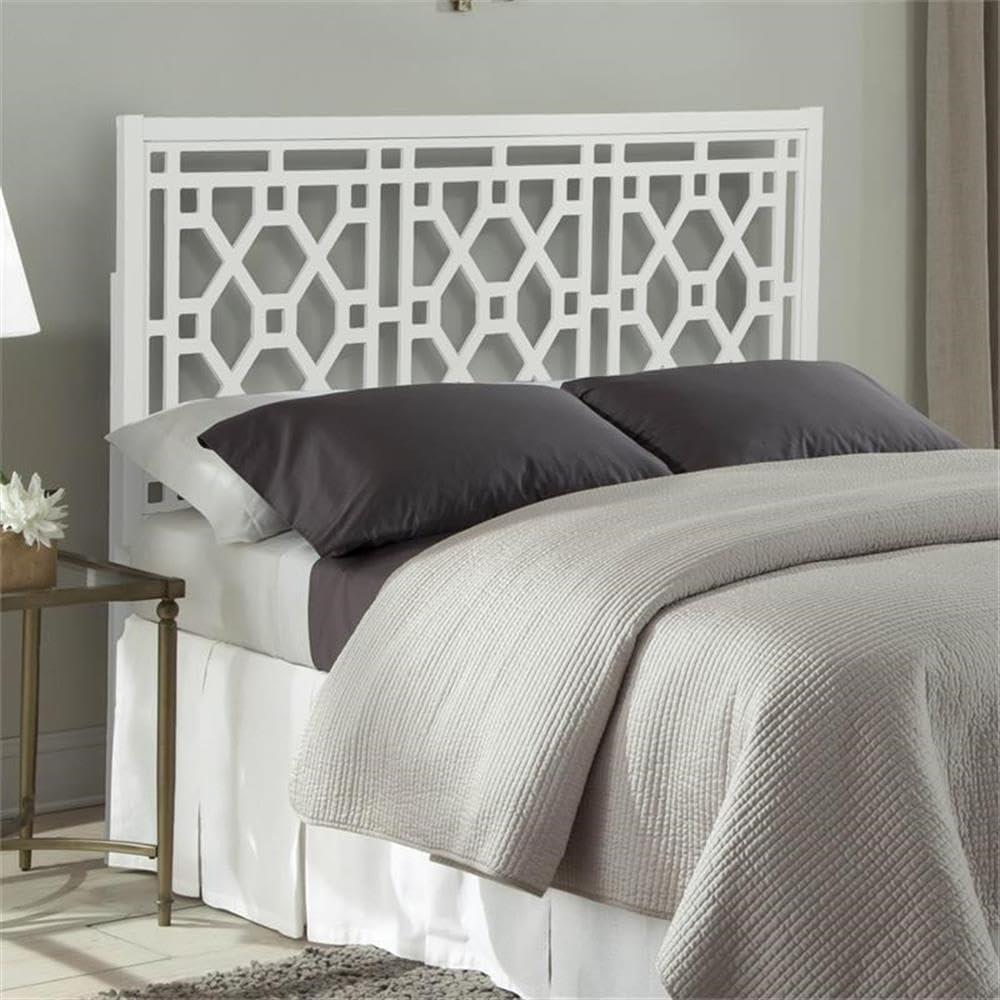 Comfort Pointe Full/Queen Thomas Headboard White: Chippendale Style, Poplar Wood, Painted Finish, Adjustable Height