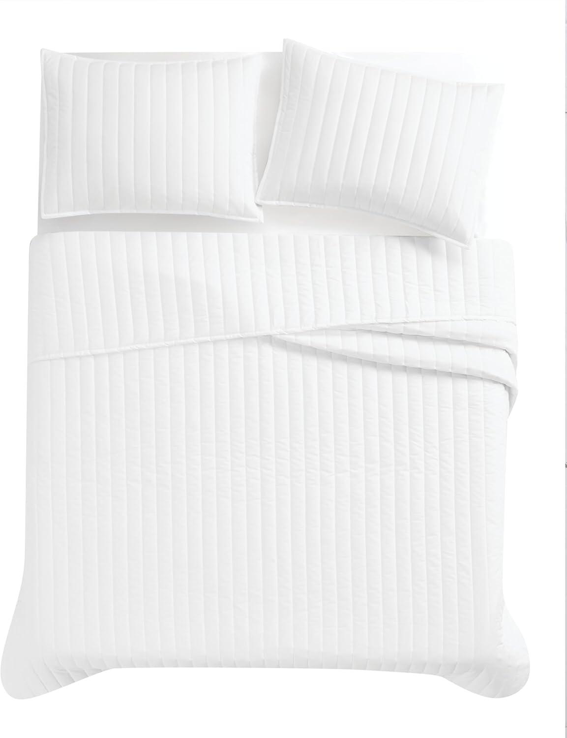 Brooklyn Loom Oversized Cotton Percale 3 Piece Quilt Set