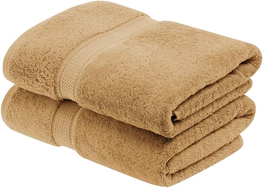 Luxury Cotton Heavyweight Ultra-Plush Bath Towel Set of 2, Toast - Blue Nile Mills