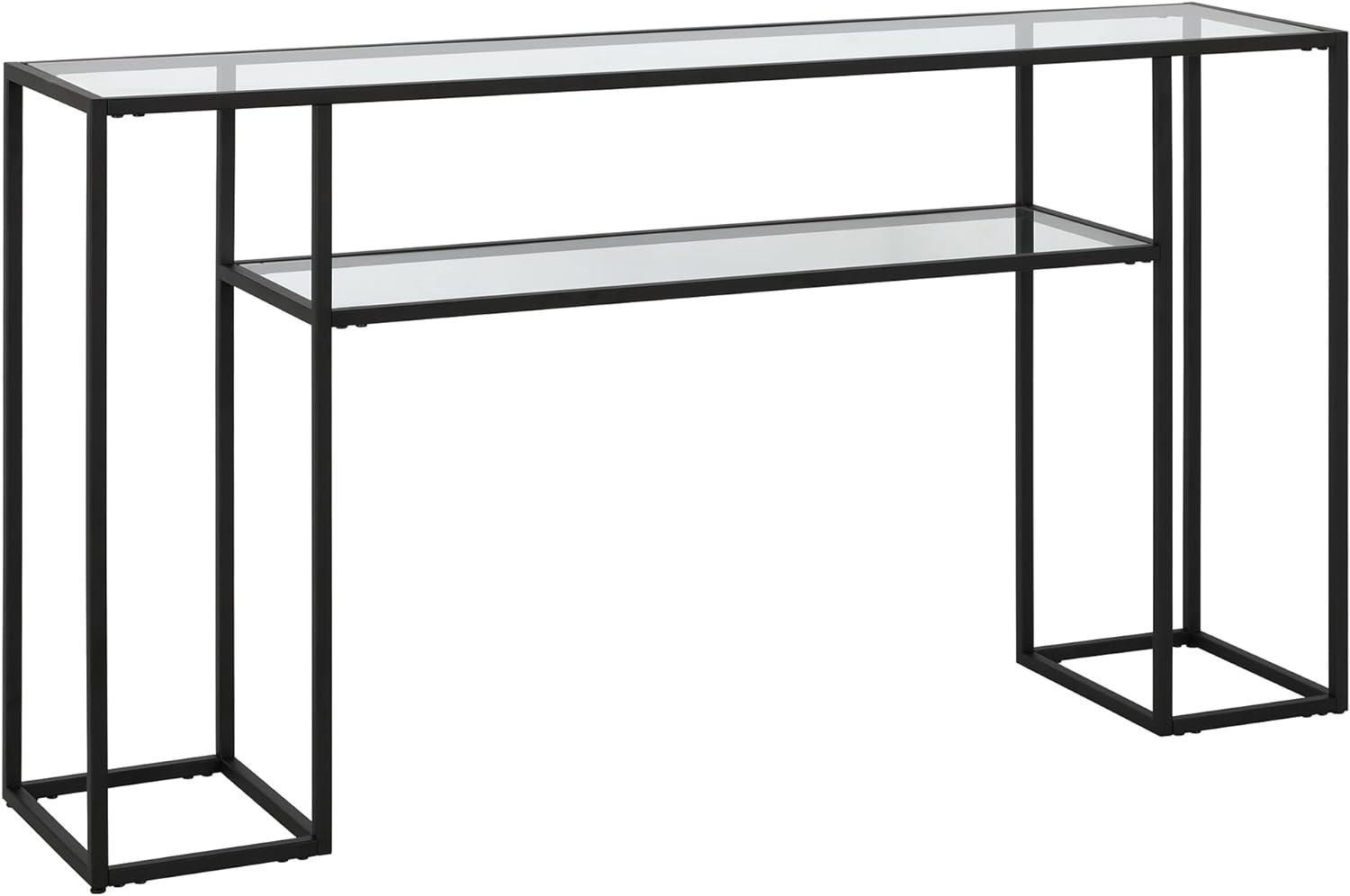 Marilyn Blackened Bronze 55" Wide Console Table with Glass Top