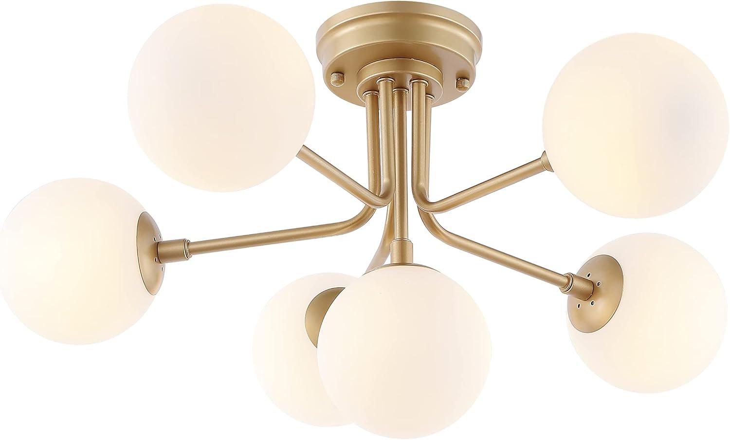 Olivier 24" Gold Globe LED Semi Flush Mount Ceiling Light