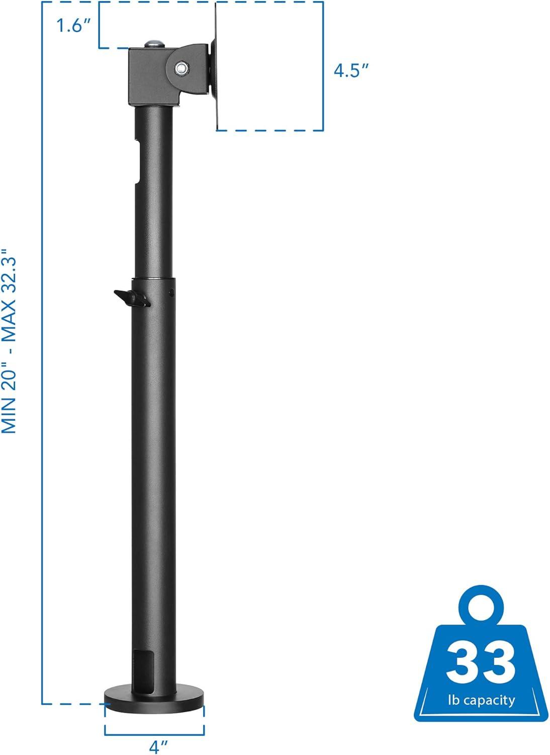 Mount-It! Point-of-Sale Register Stand for Checkout Stations and Screens with VESA Patterns | Height Adjustable Pole with Bolt-Down Base