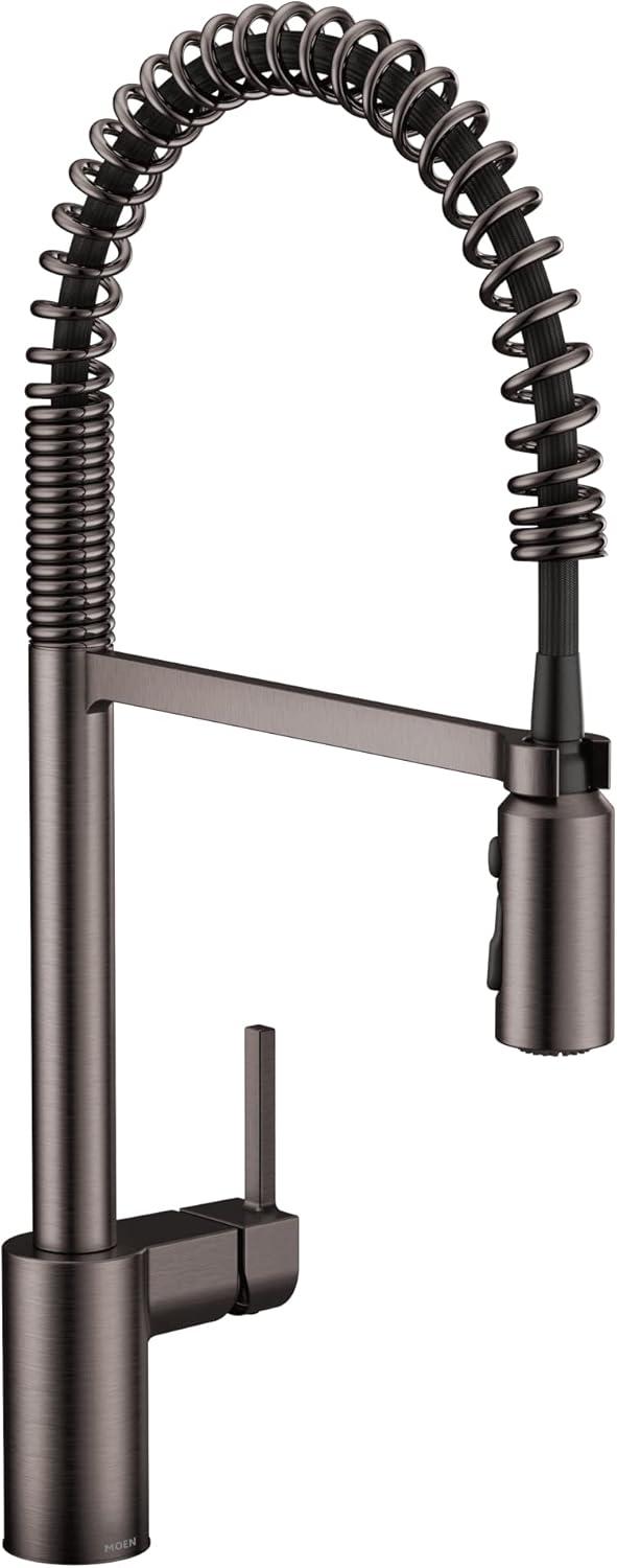 Align One Handle Spring Kitchen Faucet, Modern Single Hole Kitchen Sink Faucet Pulldown Sprayer