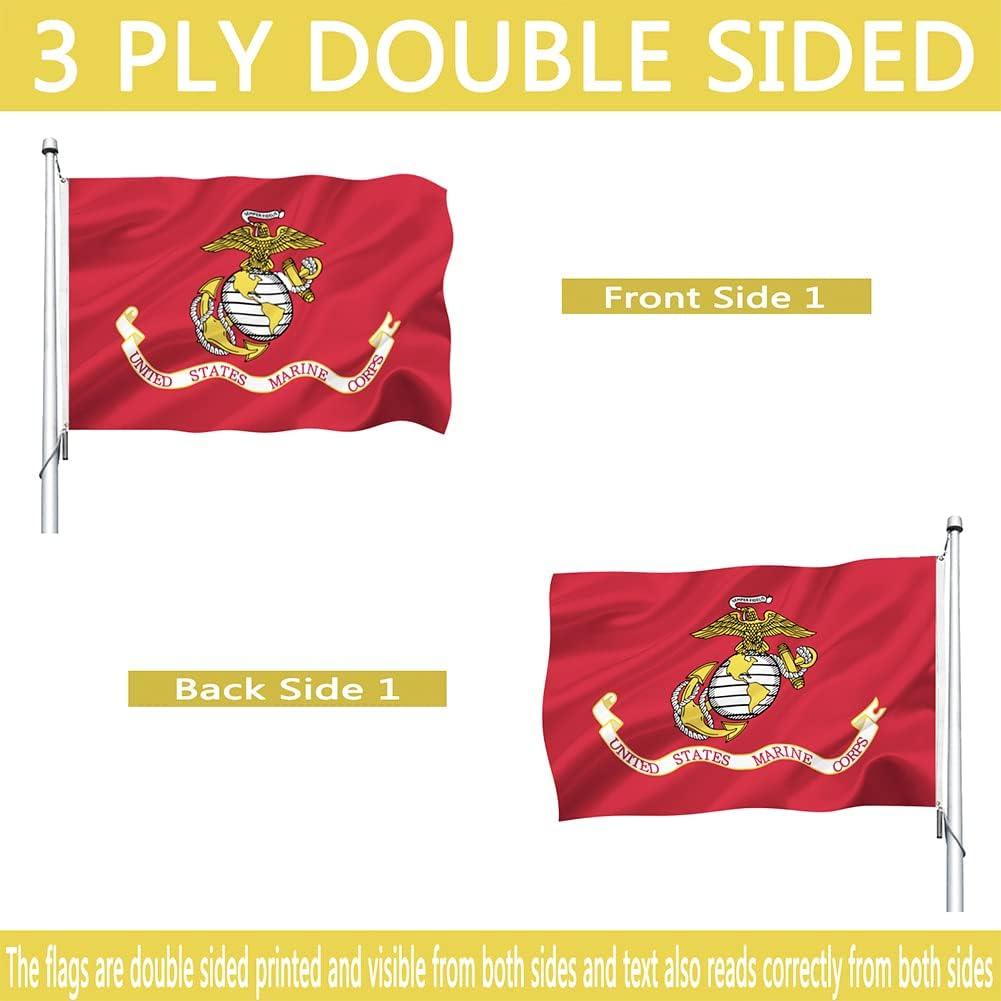 US Marine Corps Red Heavy Duty Polyester Flag 3x5 with Brass Grommets