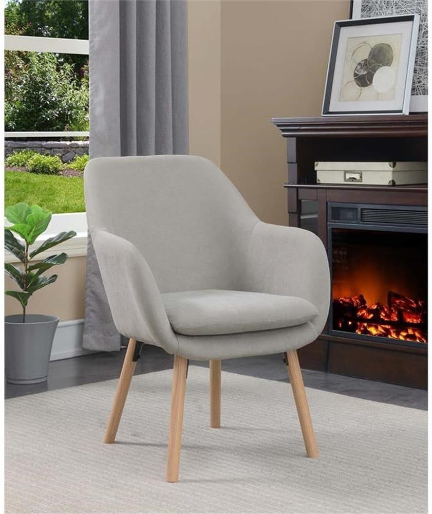 CLkPde Take a Seat Charlotte Accent Chair, 25.25" L x 26.75" W x 33.5" H, Pewter Gray Linen