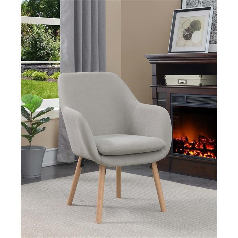 CLkPde Take a Seat Charlotte Accent Chair, 25.25" L x 26.75" W x 33.5" H, Pewter Gray Linen