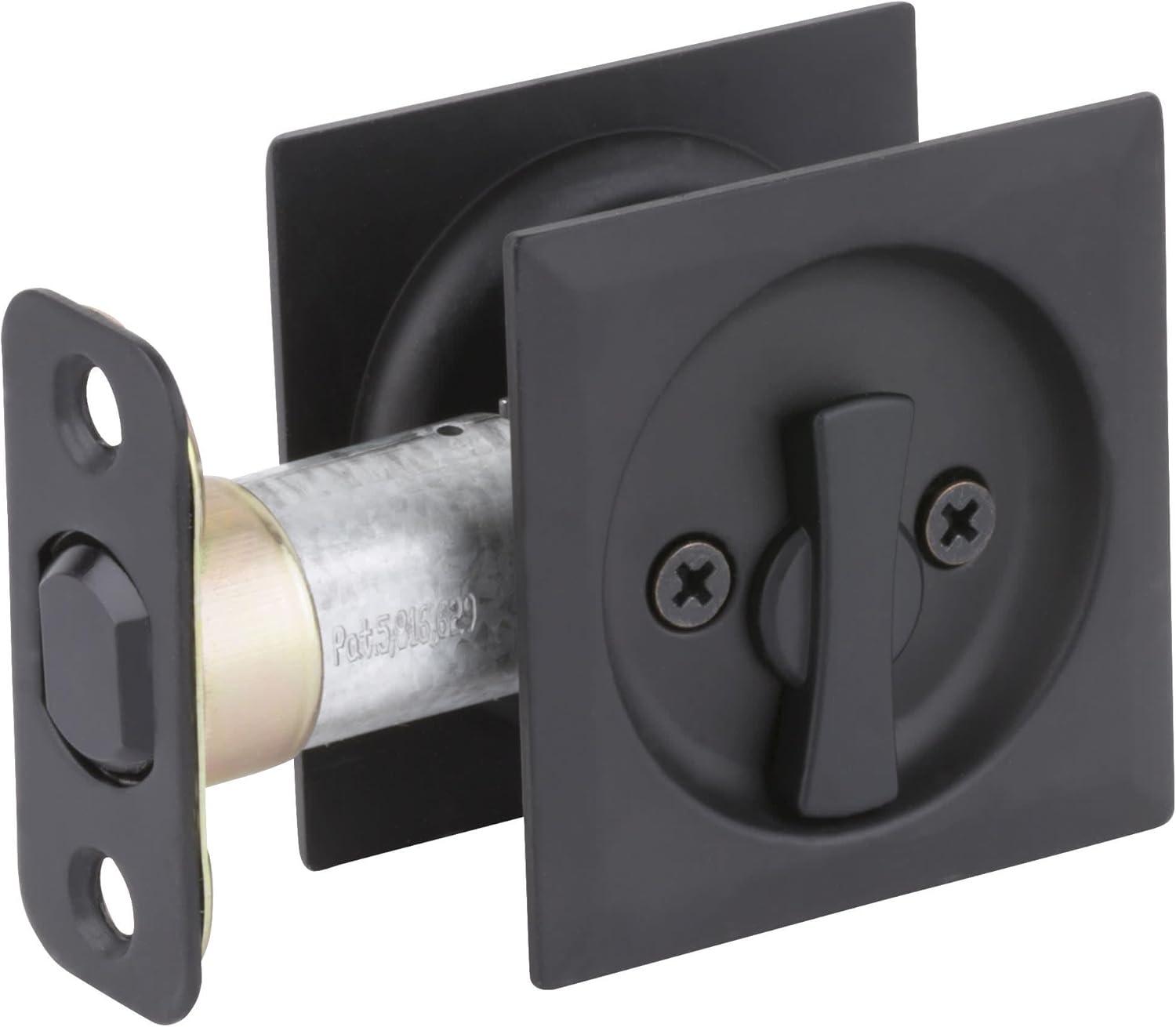 Iron Black Square Privacy Pocket Door Lock