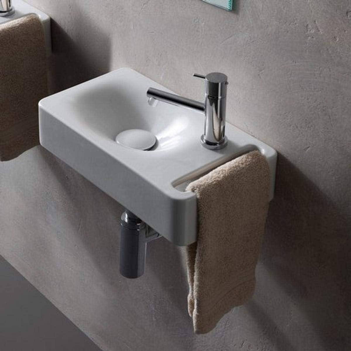 Scarabeo By Nameeks Hung 8.7'' White Ceramic Rectangular Bathroom Sink