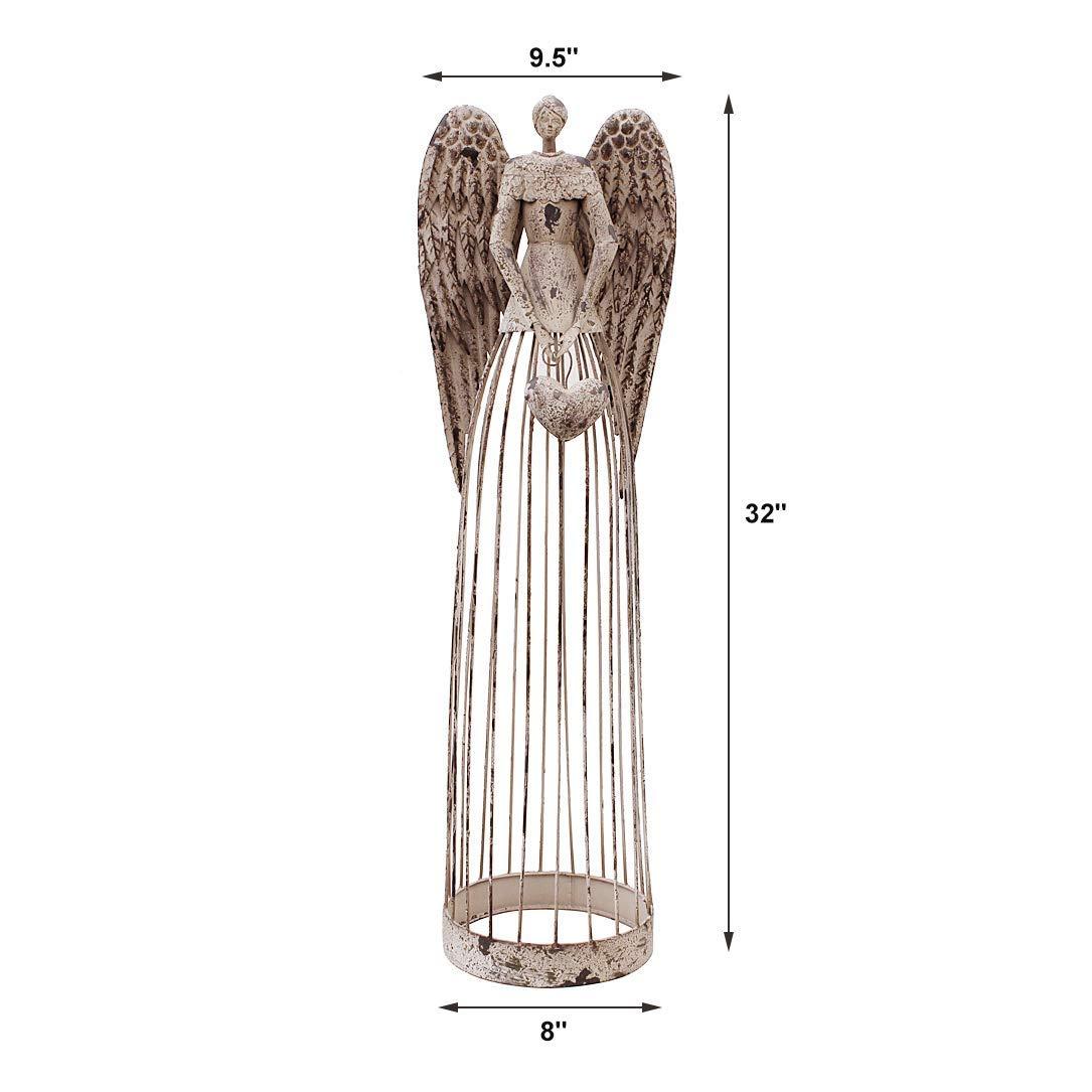 Attraction Design Antiqued Metal Garden Angel, 32 Height