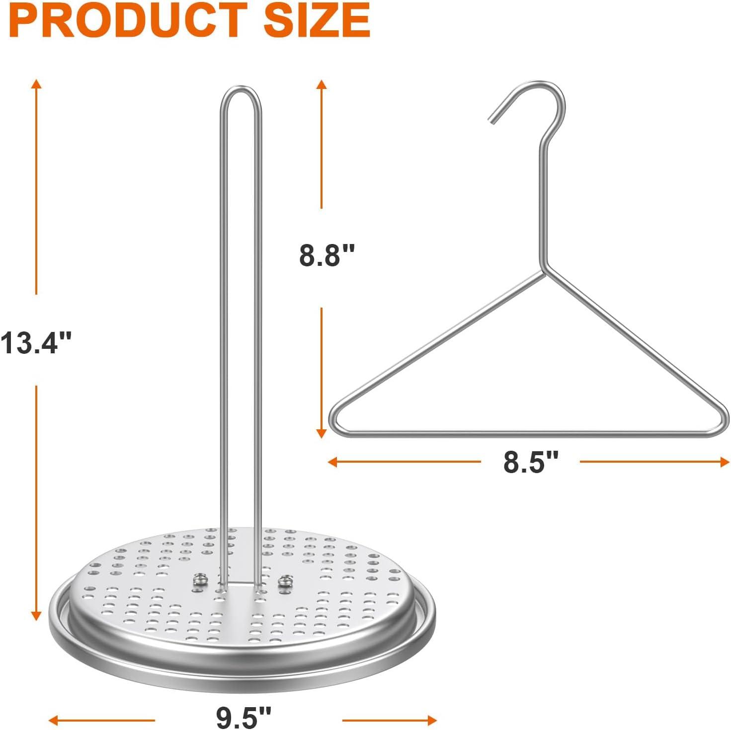 DELSbbq Turkey Fryer Stand Kit Wire Handle Lifter Hook, Perforated Turkey Fryer Hook and Stand Set Turkey Chicken Fryer Accessory Kit with for Poultry Deep Frying Pot