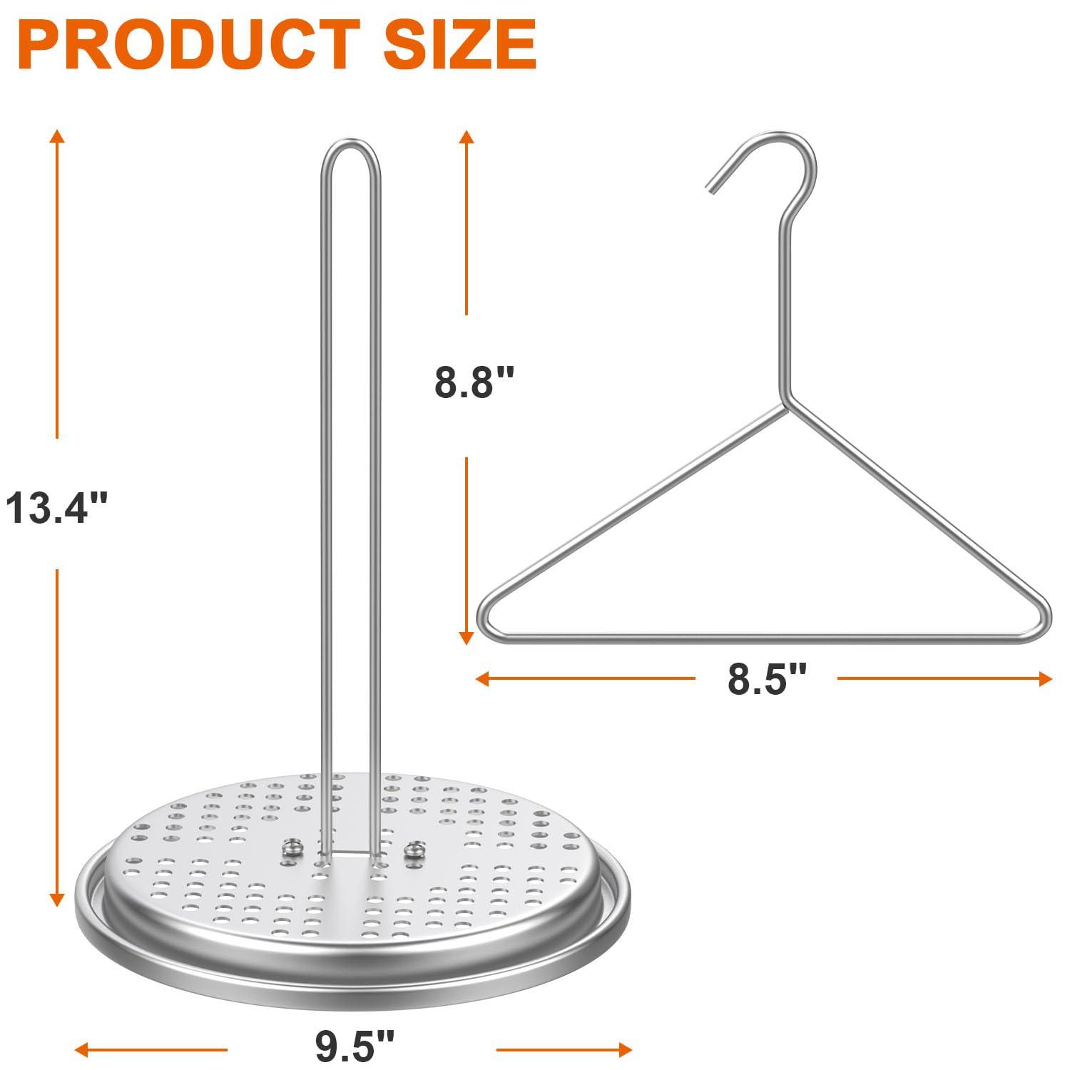 DELSbbq Turkey Fryer Stand Kit Wire Handle Lifter Hook, Perforated Turkey Fryer Hook and Stand Set Turkey Chicken Fryer Accessory Kit with for Poultry Deep Frying Pot