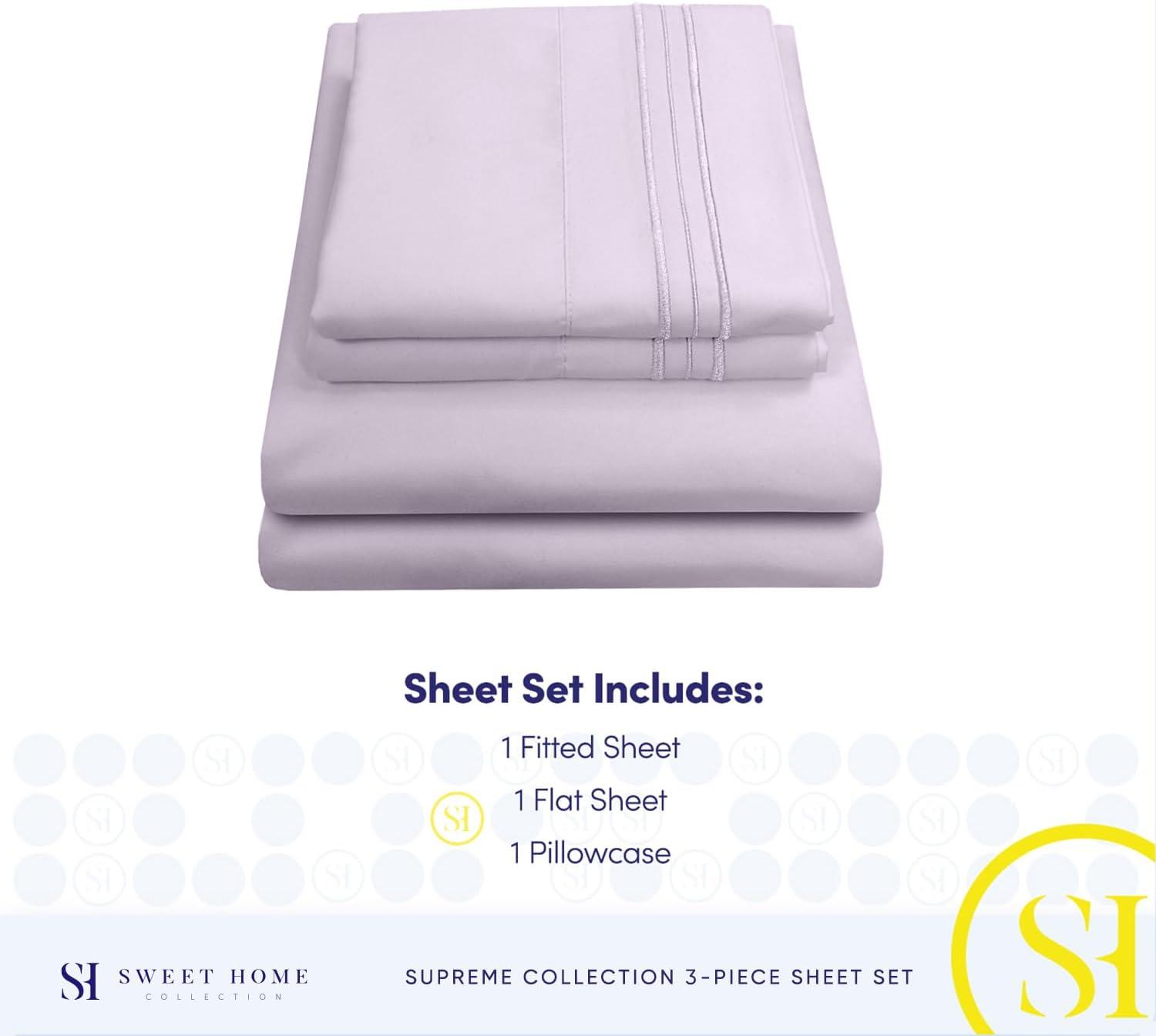 4 Piece Sheet Set, Ultra Soft 1800 Series, Double Brushed Microfiber by Sweet Home Collection®