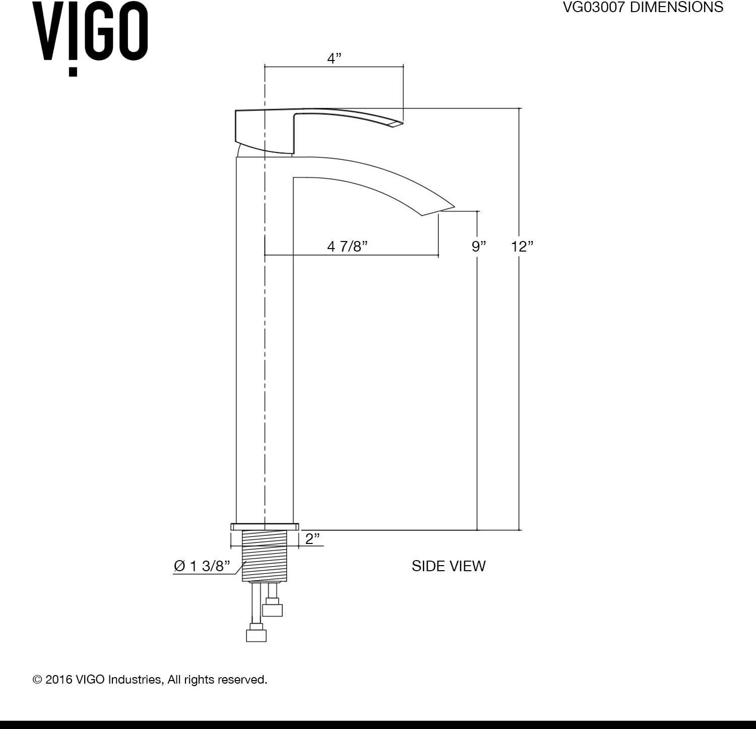 Duris Single-Handle Single Hole Bathroom Vessel Sink Faucet