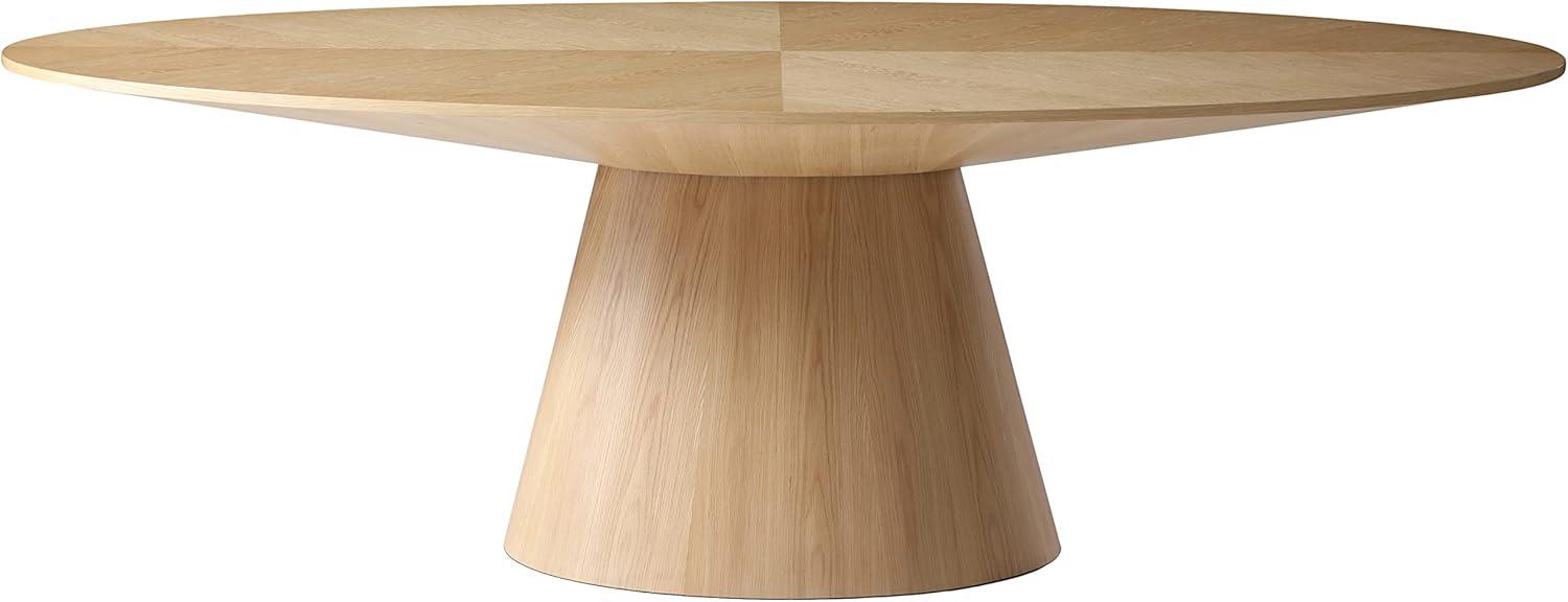 Gavin Transitional Oval White Oak Dining Table, 90" W