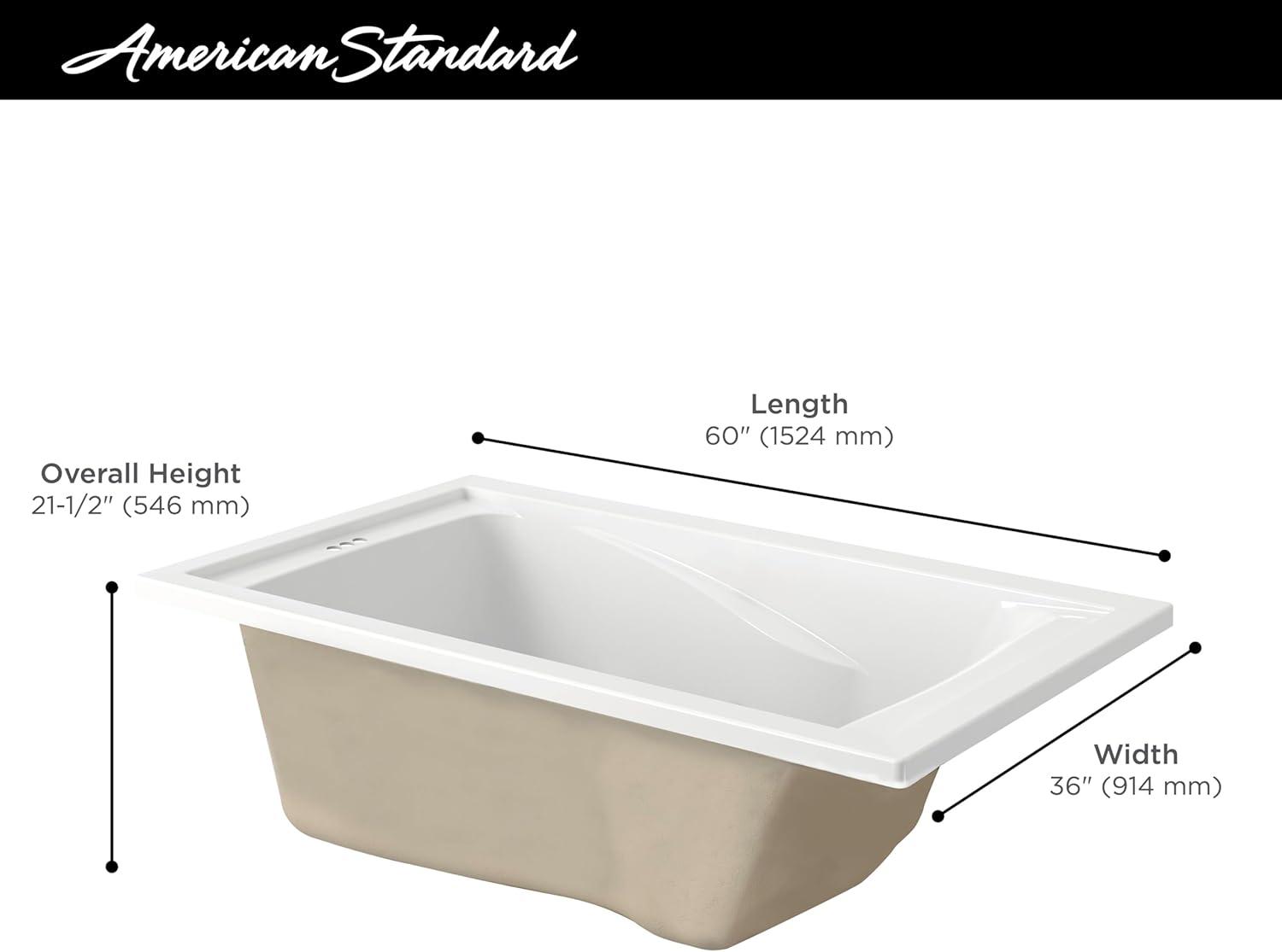 Evolution 60'' x 36'' Alcove / Tile In Soaking Bathtub