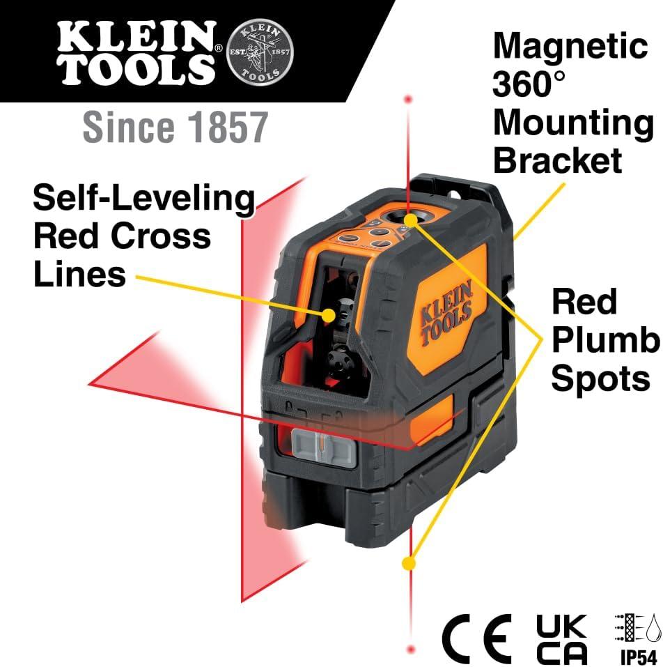 Klein Tools 93LCL Self-Level Cross-Line Laser Level with Plumb Spot
