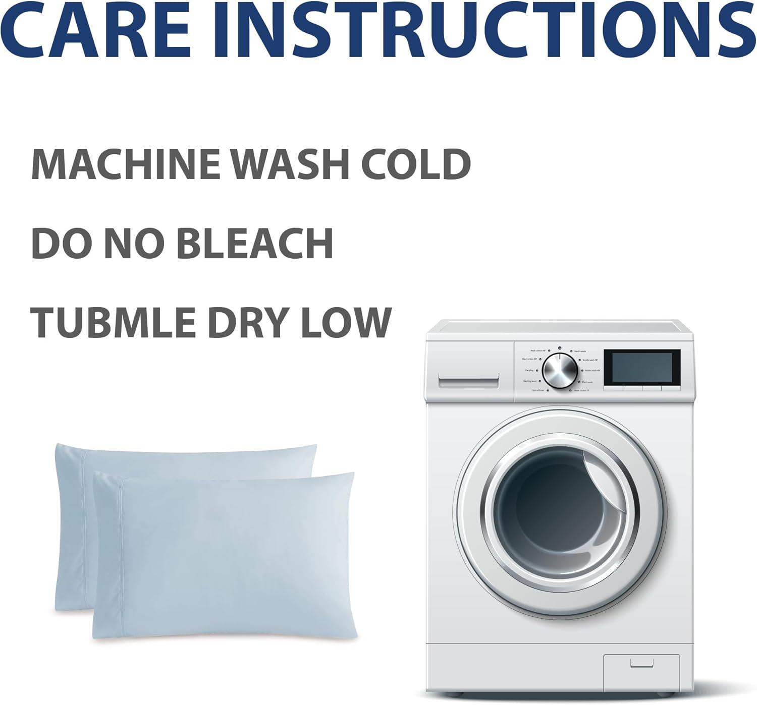 Swift Home | Basics 2-Piece Microfiber Pillowcase Set Blue Fog Standard