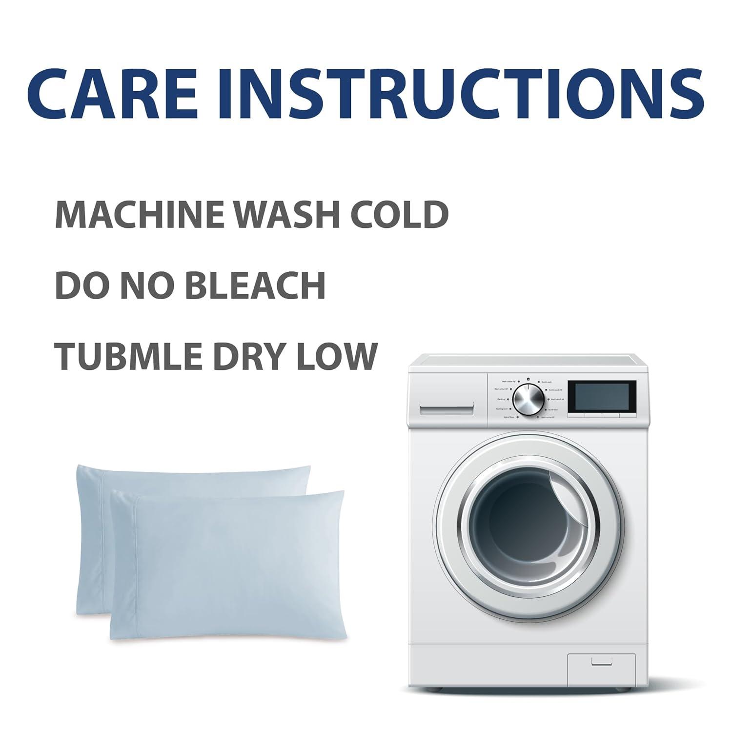 Swift Home | Basics 2-Piece Microfiber Pillowcase Set Blue Fog Standard