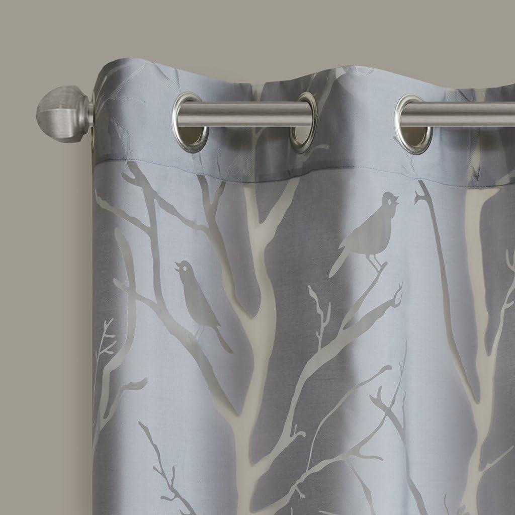 Averil Grommet Top Sheer Bird on Branches Burnout Window Curtain