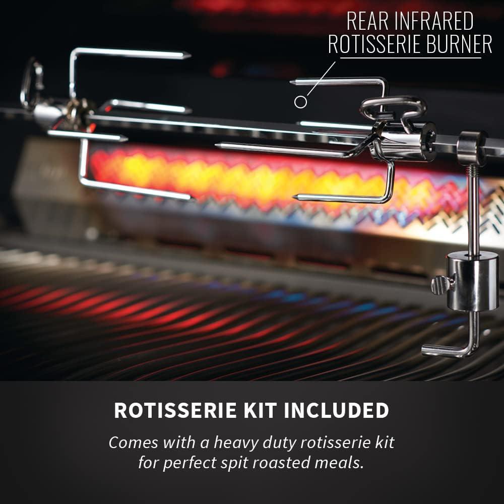 Stainless Steel Propane Gas Grill with Infrared and Rotisserie