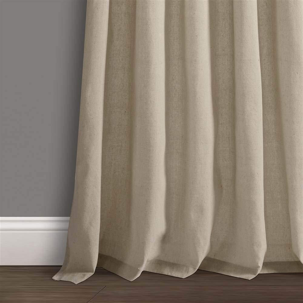 Burlap Knotted Tab Top Semi Sheer Curtain Pair (Set of 2)