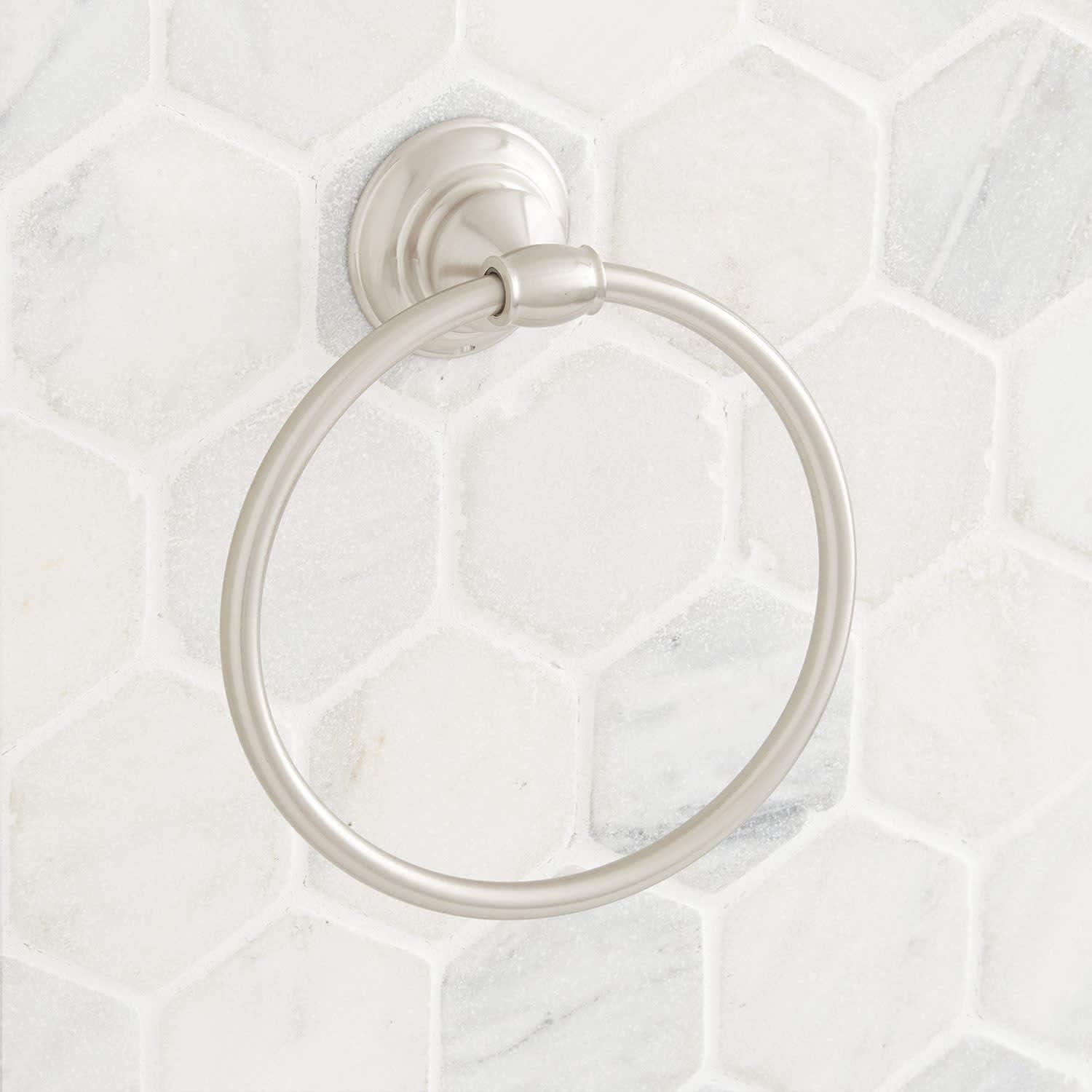 Polished Nickel Wall-Mounted Circular Towel Ring