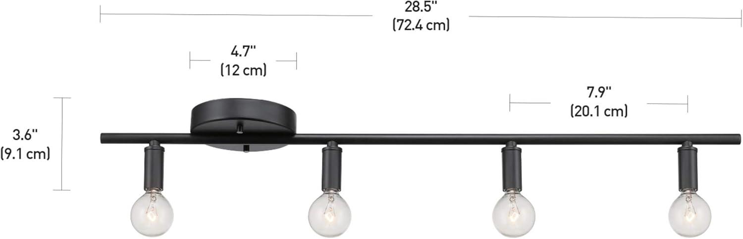 Monroe Matte Black 4-Light Slim Track Lighting Kit