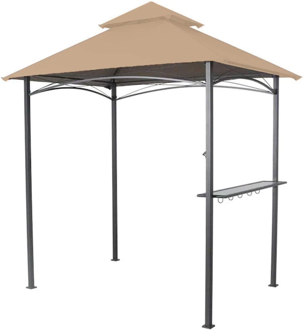 Beige Whisper Two-Tiered Replacement Canopy for Grill Gazebo