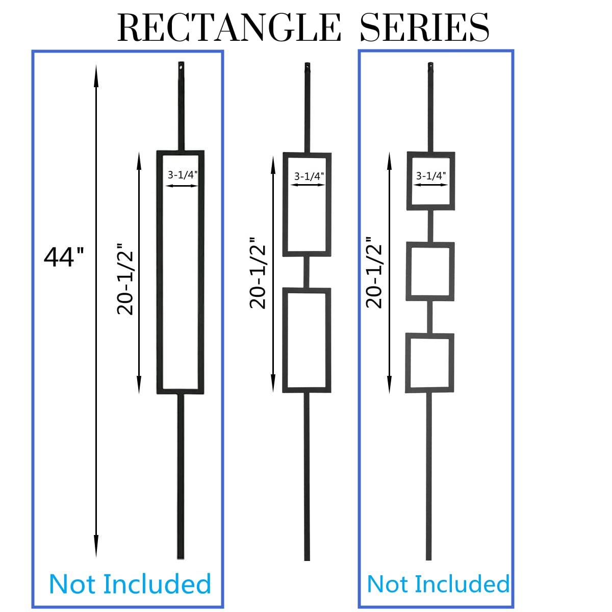 Wrought Iron Railings - Set Of 10 Deck Railings - 1/2 Inch Hollow Iron Lintel