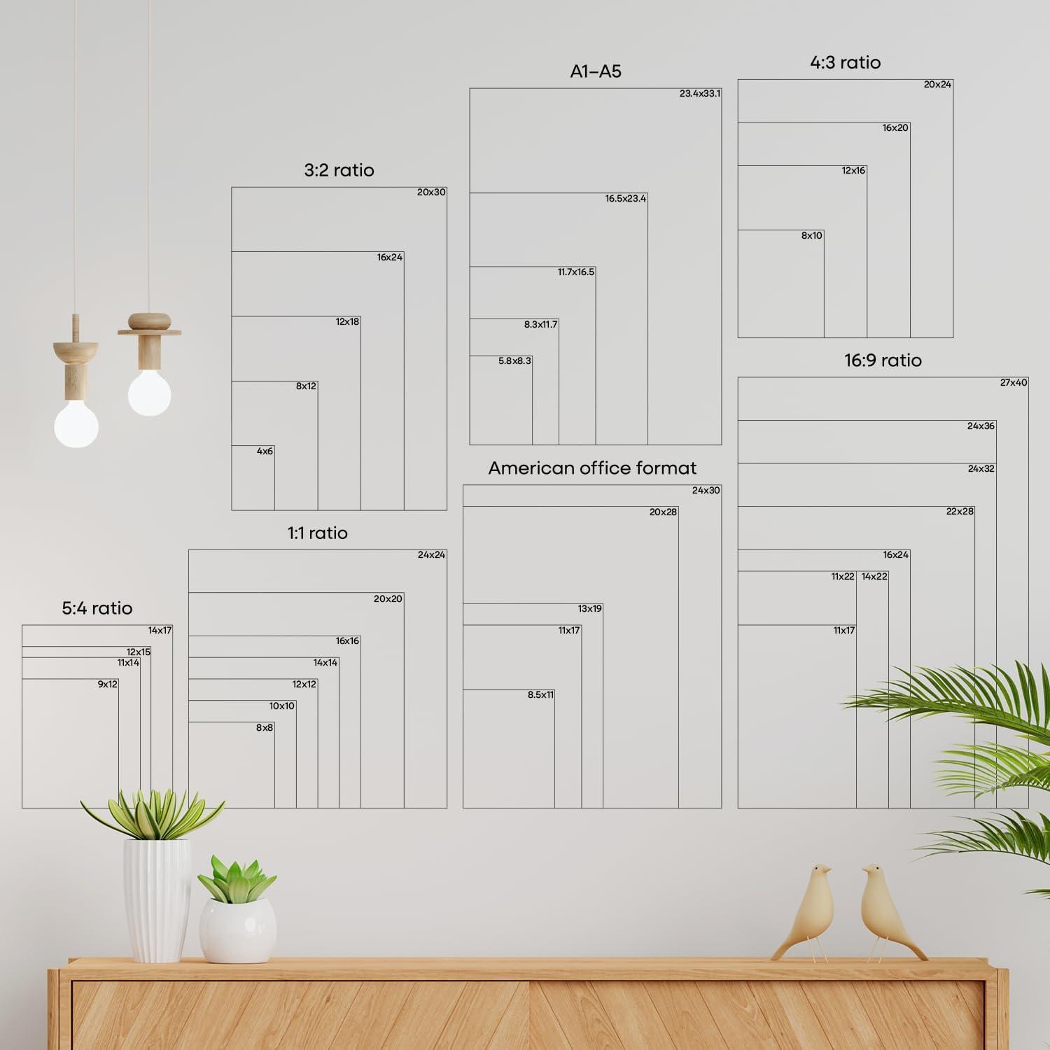 18x24 Frame White Wheat Solid Wood Picture Frame | Moulding Width 0.75 Inches | Interior Depth 0.5