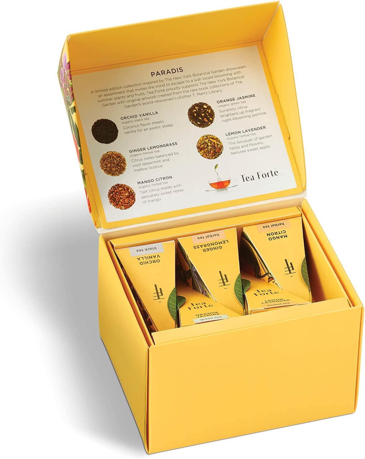 Paradis Yellow Porcelain Tea Gift Set with Pyramid Infusers