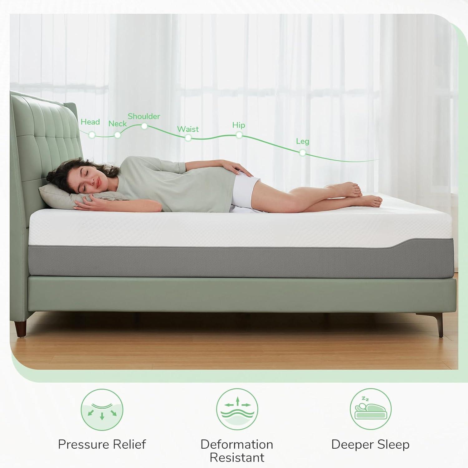 Novilla 10 Inch Queen Gel Memory Foam Mattress