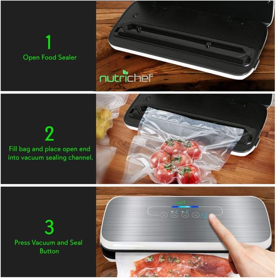 NutriChef Automatic Food Vacuum Sealer w/ Starter Kit