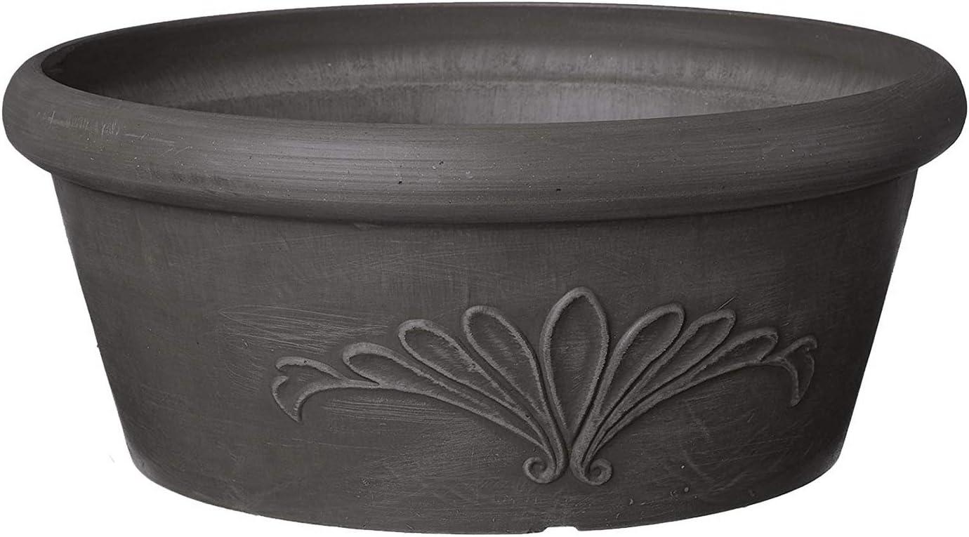 Eco-Friendly Dark Charcoal Bulb Pan Planter, 12"x5"