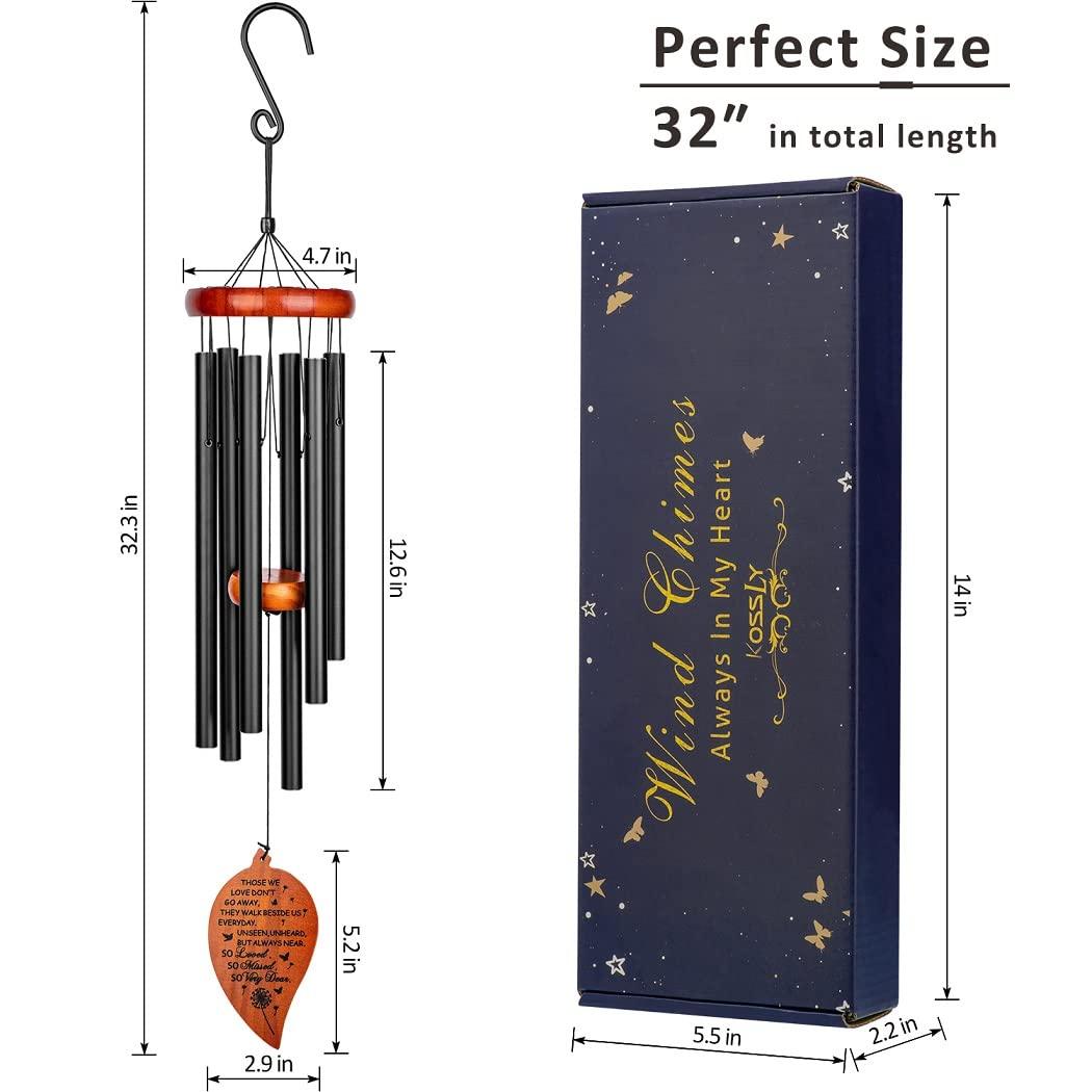 Sympathy Gifts for Loss of Loved One 32" Memorial Wind Chimes for Loss of Loved One Bereavement Condolence Gifts Sympathy Windchimes Memory Wind Chime with Memorial Card