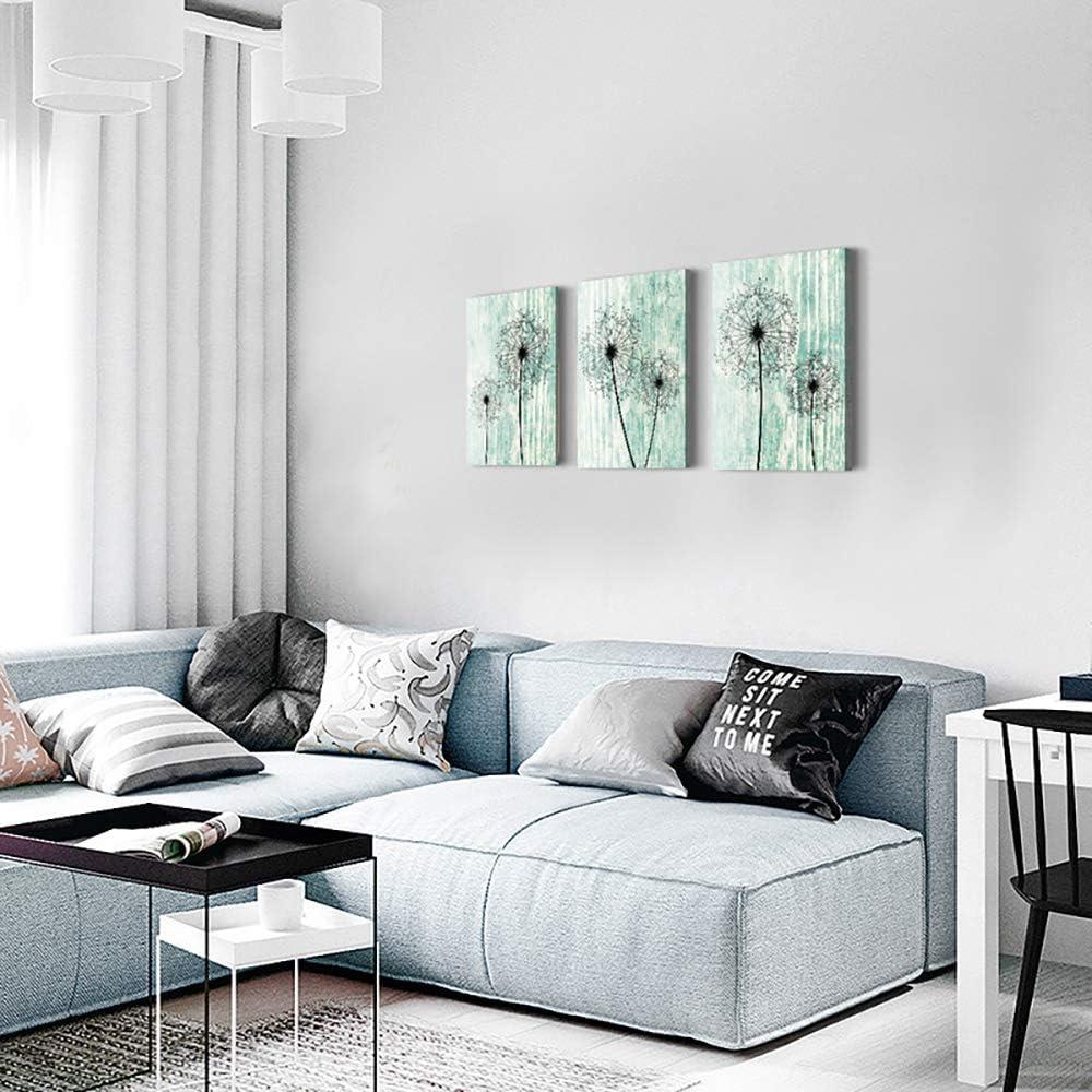light green background Dandelion Canvas Wall Art Paintings for Living Room Canvas Print Wall Artworks Bedroom Decoration, 3 piece Framed office kitchen bathroom Wall decor posters Home Decorations