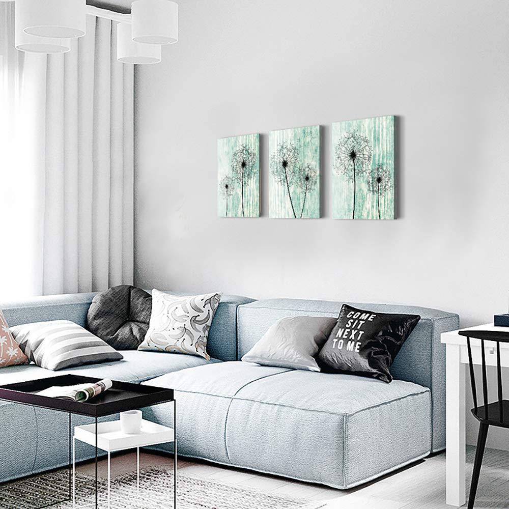 light green background Dandelion Canvas Wall Art Paintings for Living Room Canvas Print Wall Artworks Bedroom Decoration, 3 piece Framed office kitchen bathroom Wall decor posters Home Decorations