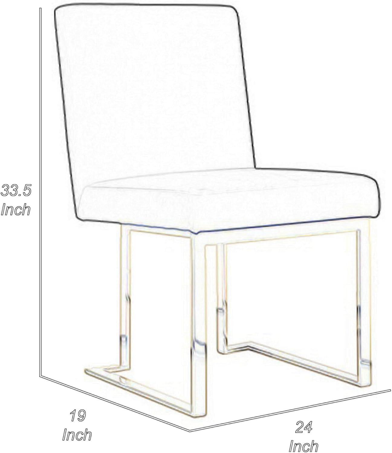 Benjara BM313384 24 in. Boly Side Dining Chair - Velvet & Cantilever - Green & Gold - Set of 2