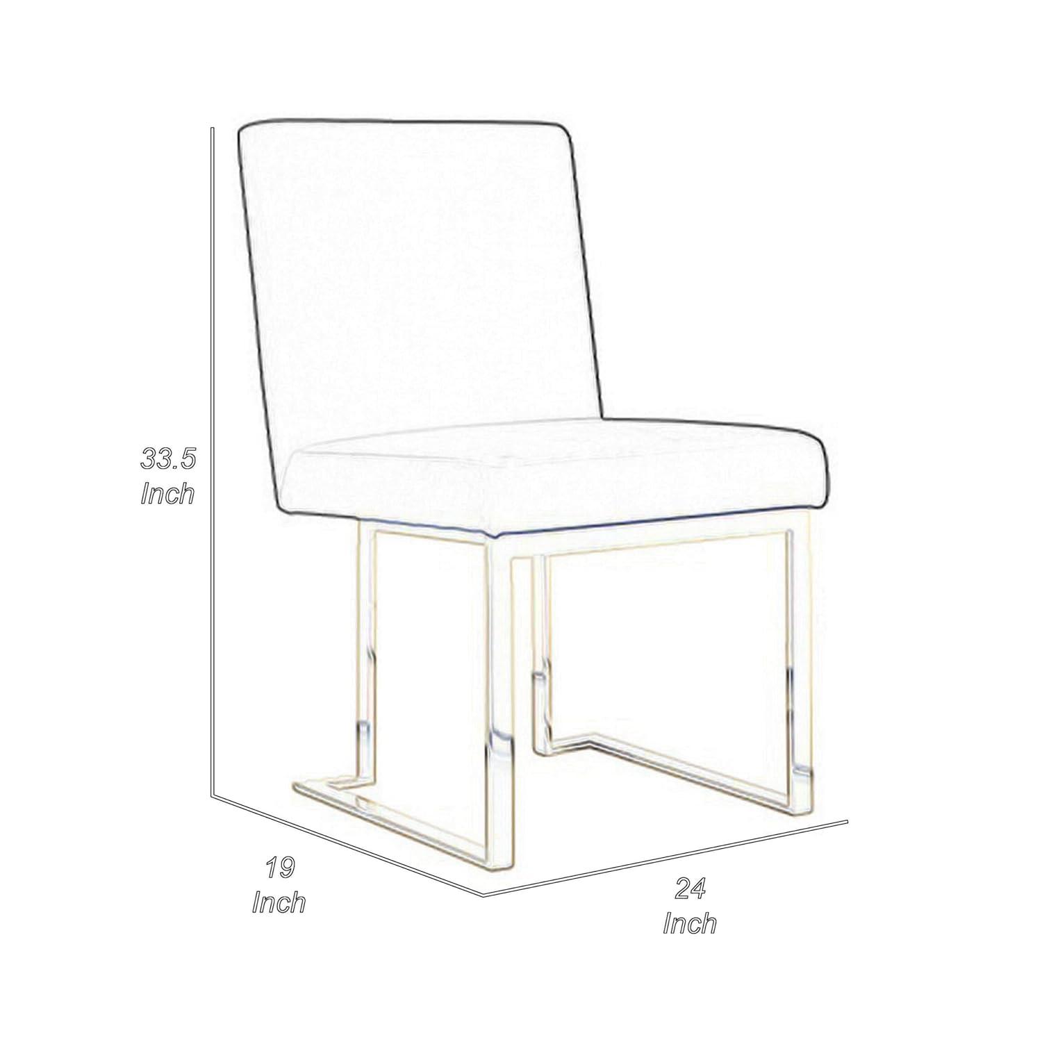 Benjara BM313384 24 in. Boly Side Dining Chair - Velvet & Cantilever - Green & Gold - Set of 2