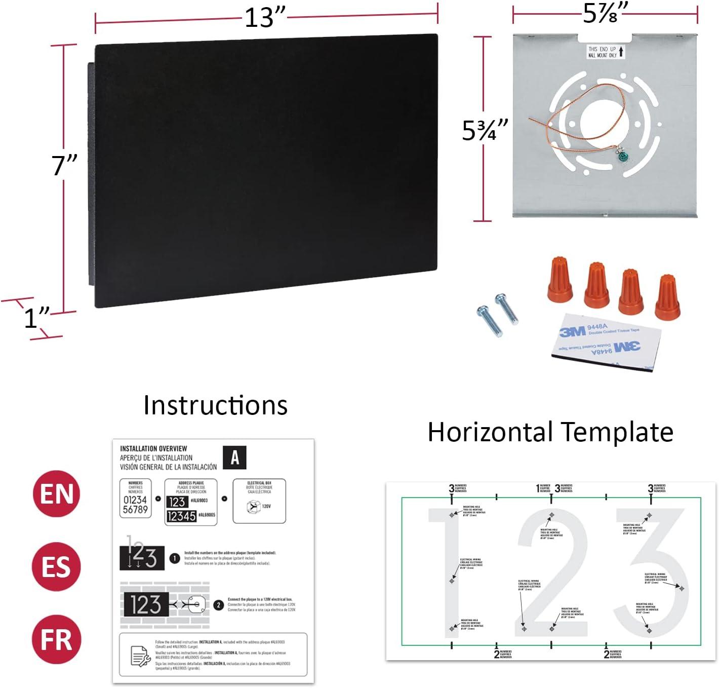 Address Plaque for Backlit LED Numbers, Black