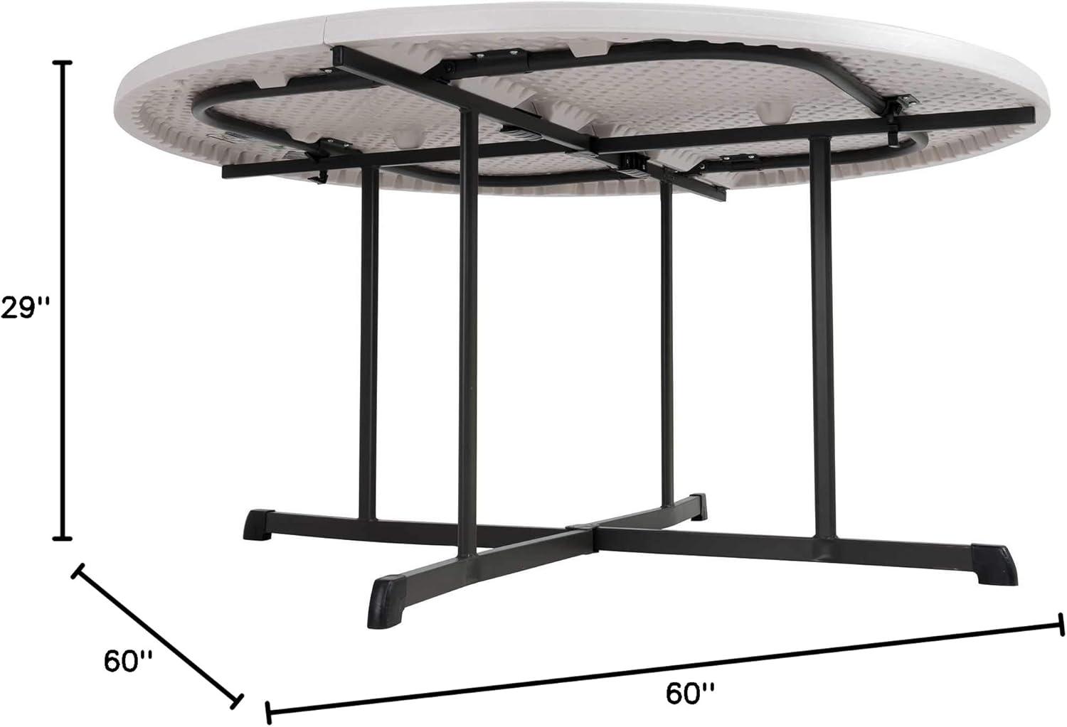 Lifetime 60 inch Round Folding Table, Indoor/Outdoor Commercial Grade, Almond (80806)